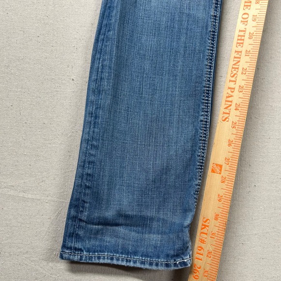 BKE Jeans Mens 29L Tall Aiden Straight Western Distressed Whiskered Stitching - Picture 9 of 11